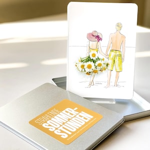 Set di 10 biglietti estivi, illustrazione, estate, fiori, biglietto di auguri, biglietti di ringraziamento, biglietto per occasioni speciali, scatola regalo, idea regalo, set di biglietti