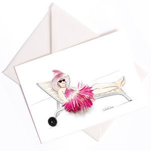 Happy Oma - Handgemachte illustrierte Karte mit Farbkern und Umschlag umweltfreundlich, Anlasskarte, Gutschein, Geburtstag, Urlaub