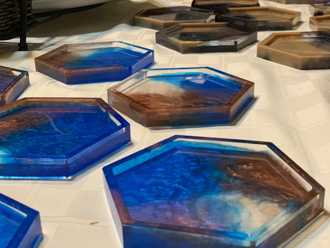 Custom Resin Coasters Made to Order you pick the colors Etsy