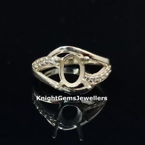 6X8 MM Oval Semi Mount Ring, Without Stone Ring, 925 Sterling Silver Ring, Prong Setting Ring, Oval Mount Ring, Blank Ring