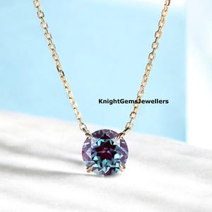 Alexandrite Necklace, Color Change Alexandrite Necklace For Women, Alexandrite Pendant In 925 Sterling Silver, Alexandrite Pendant