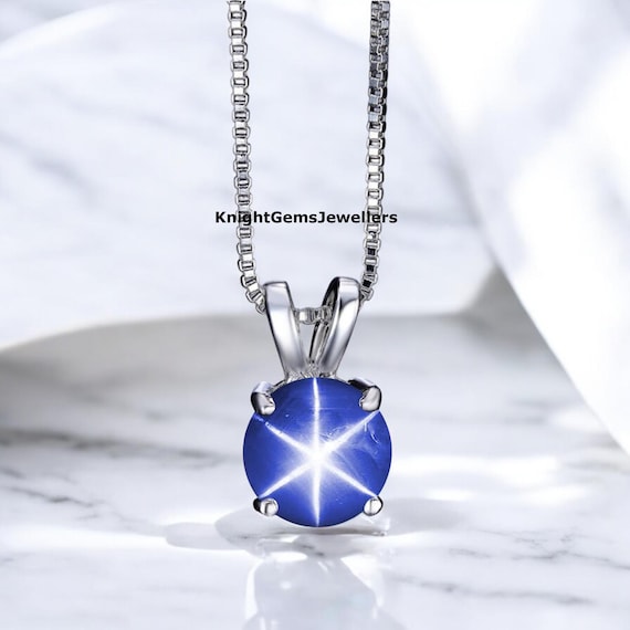 Lindy Star Pendant, Blue Star Sapphire Pendant, Lindy Star
