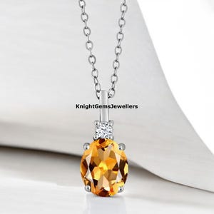 Yellow Topaz Necklace Golden Topaz Necklace Yellow Topaz Pendant In 925 Sterling Silver November Birthstone Pendant Daily Wear Necklace