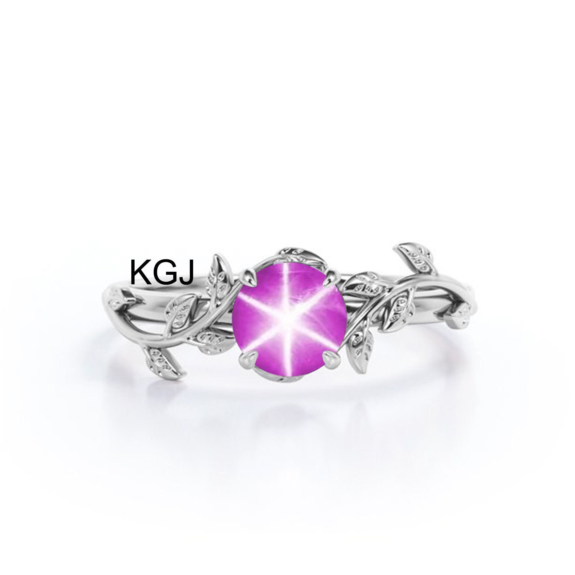 Luxe Pink Star Sapphire Stacking Ring