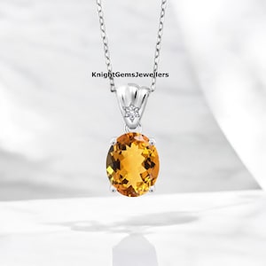 Yellow Topaz Necklace Golden Topaz Necklace Yellow Topaz Pendant In 925 Sterling Silver November Birthstone Pendant