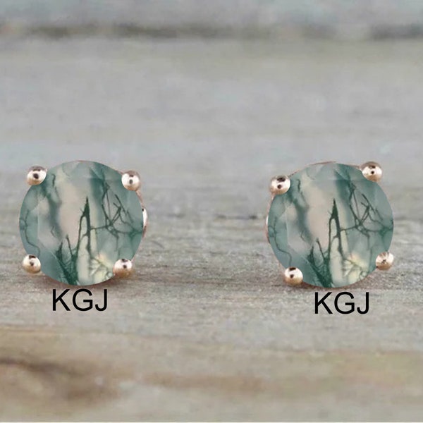 Moss Green Spectrolite Stud Earrings