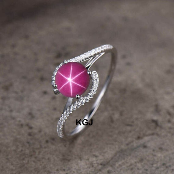 Star Ruby Ring Star Line Beautiful Lady 925 Silver Ring Special Promotion -  Rings - AliExpress