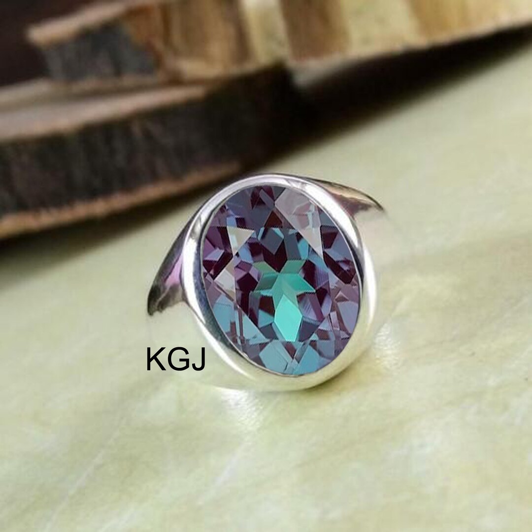 Men's Alexandrite Ring Color Change Alexandrite Ring Etsy