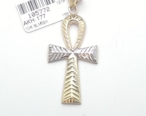 10k yellow gold ankh cross
