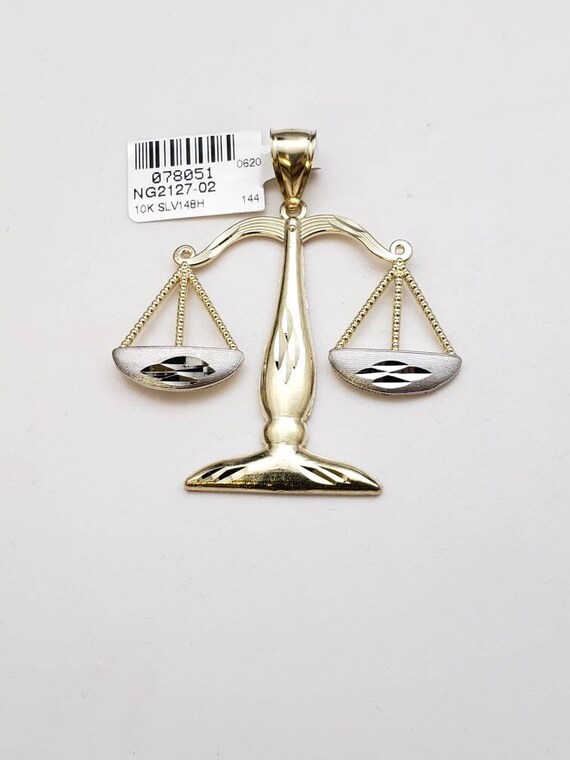 10k yellow gold scale pendant