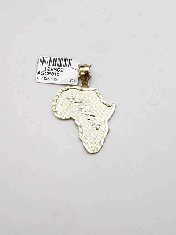 10k gold Africa pendant