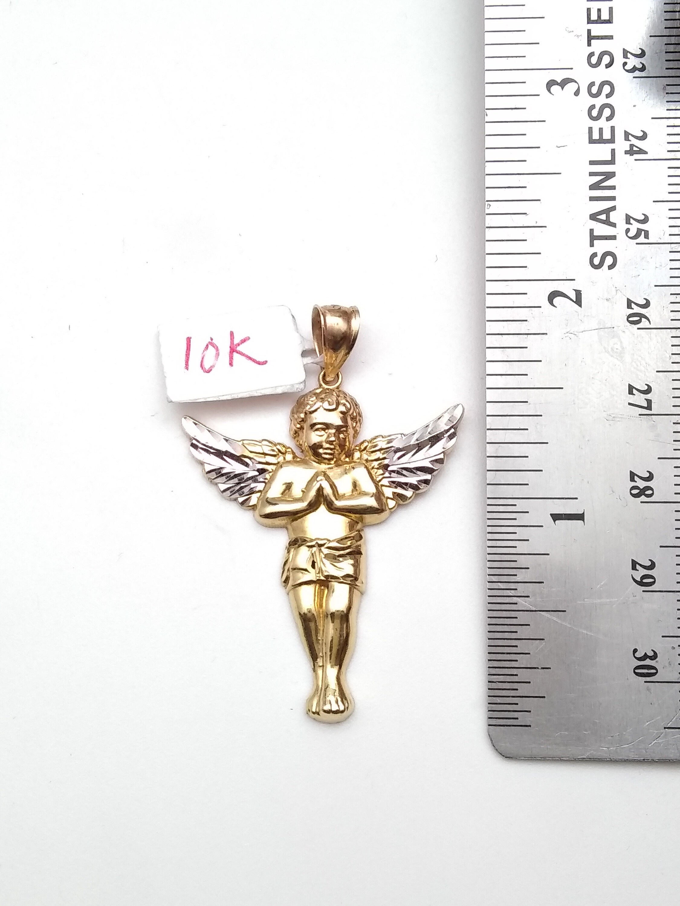 10k Gold Angel Pendant - Etsy Australia