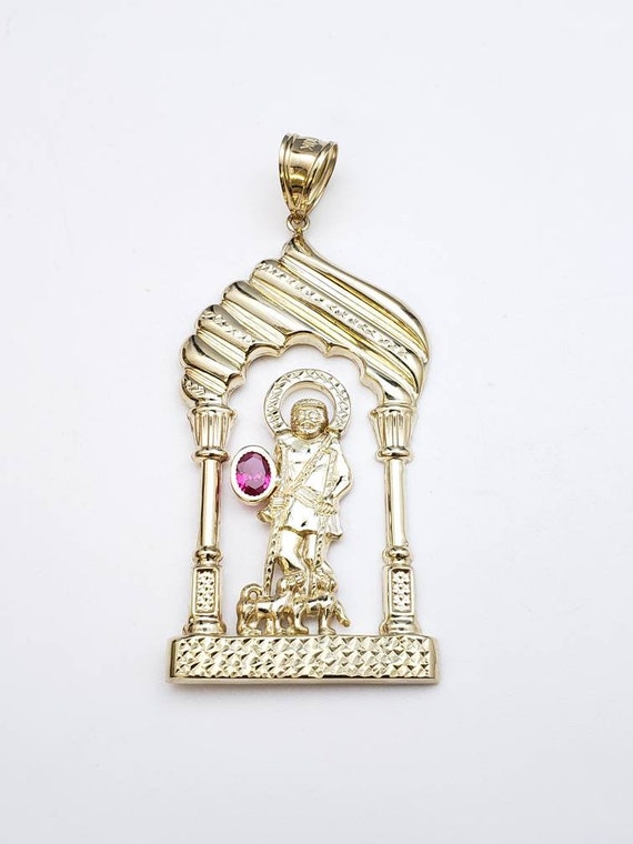10k yellow gold saint Lazarus pendant