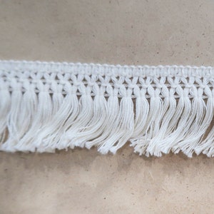 Boho Tassel Trim, Trim for Sewing, Cotton Tassel Trim, Cotton Tassel Fringe Trim, 60mm Wide Tassel, Trim for Curtains.