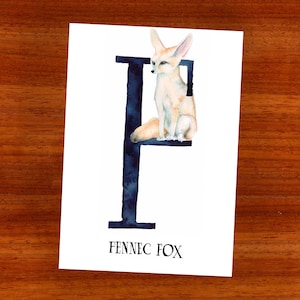 3 x cartão postal "F é para Fennec Fox"