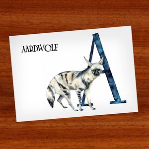 3 x cartão postal "A é para Aardwolf"