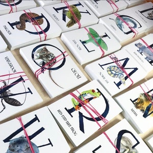 Juego de postales (26 uds.) Alfabeto completo "Criaturas nocturnas"