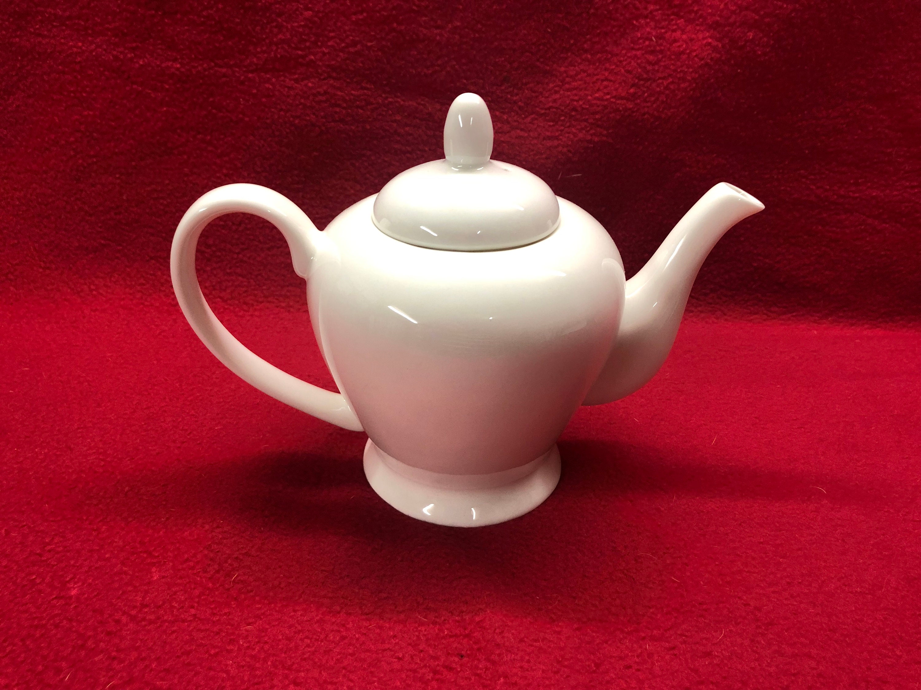 White Bone China Teapot 15 Fl Oz Etsy