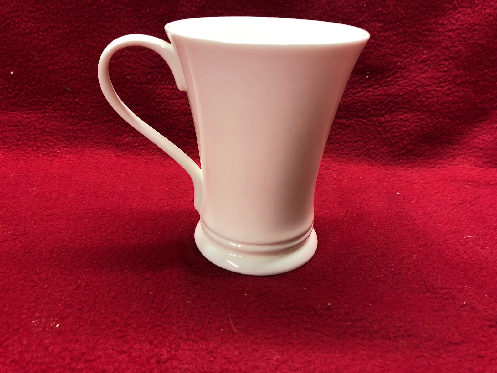 White Bone China Mugs Set of 6 Small Size Footed Etsy UK