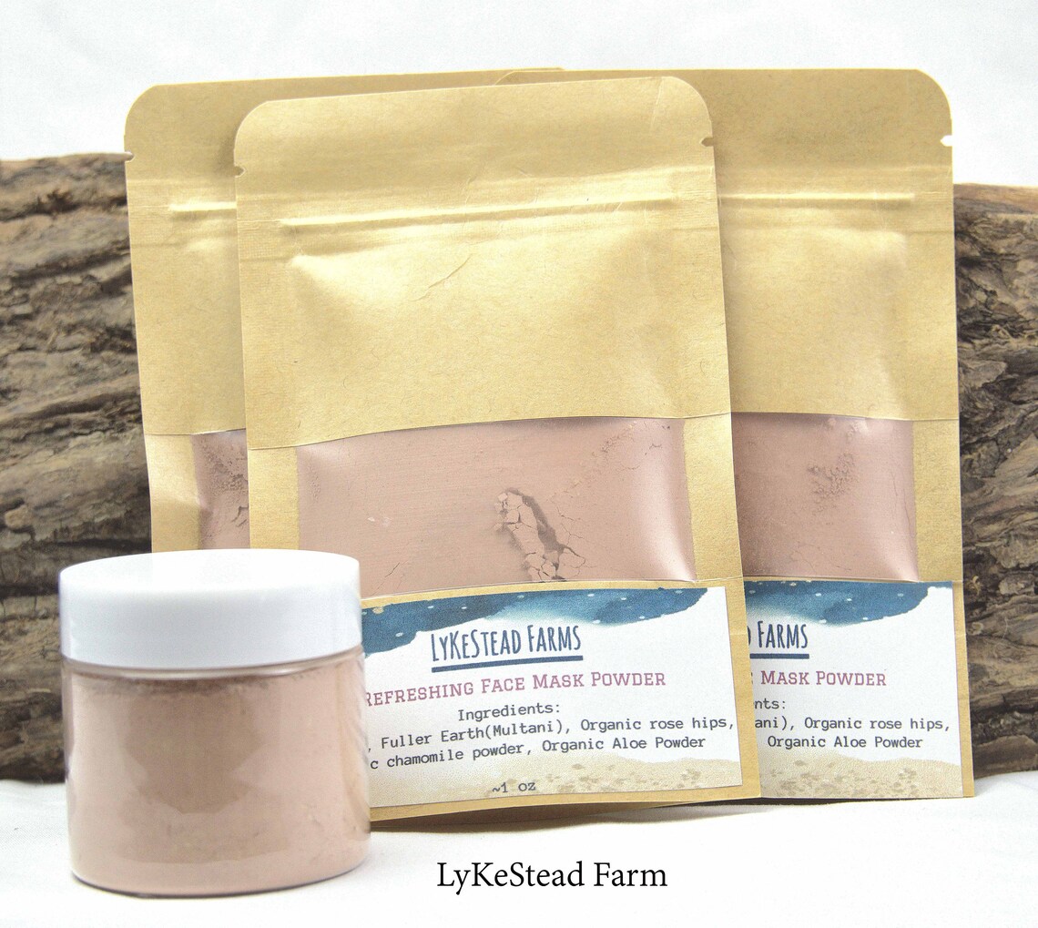 Organic Face Mask Powder Natural Face Mask Powder Powdered Etsy