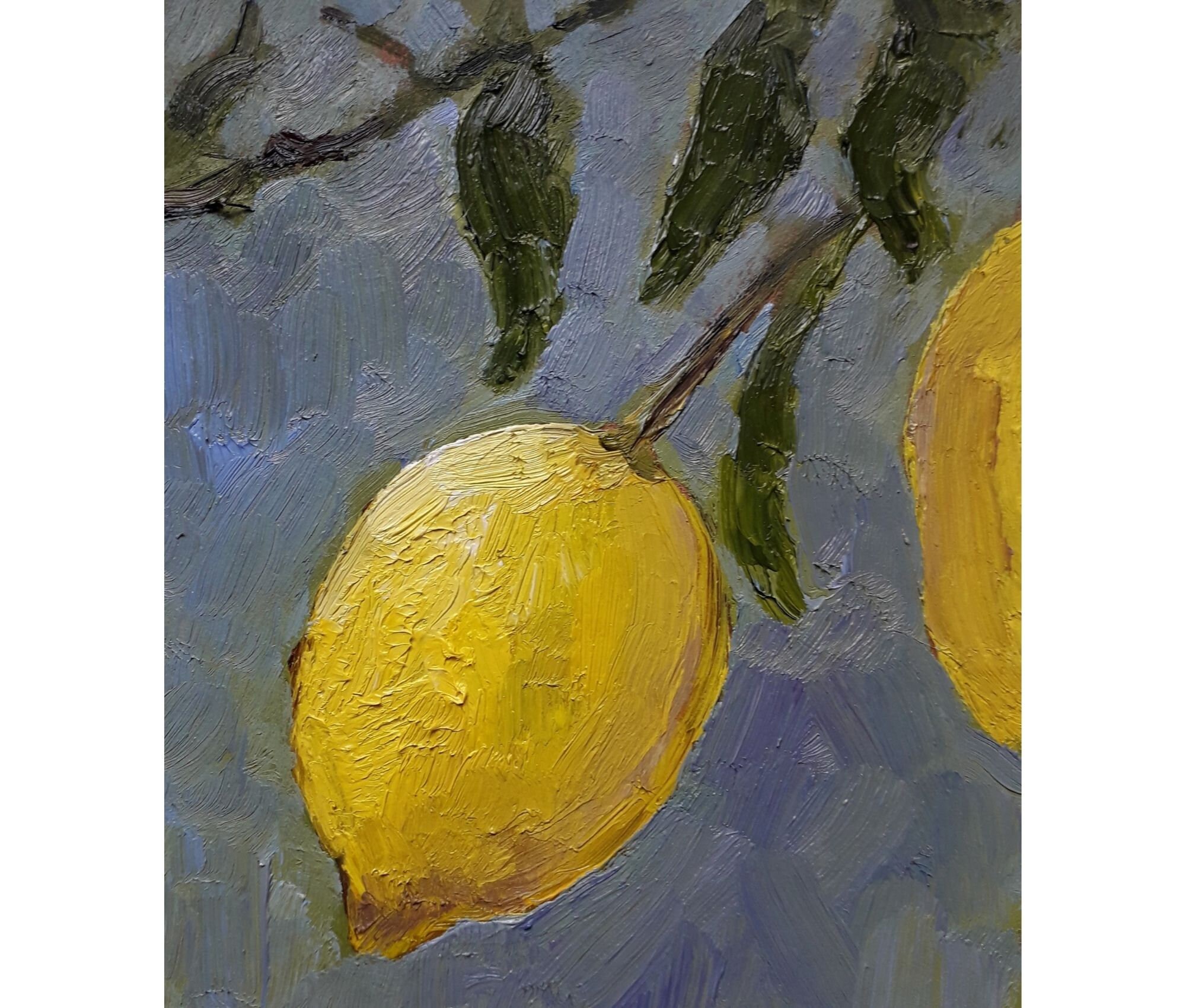 Lemon Painting Original Art Fruit Art Yellow Fruits Painting Etsy