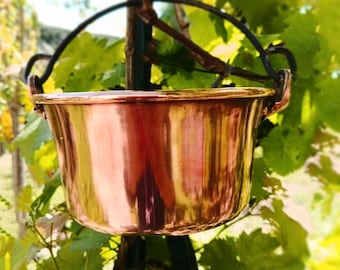 vintage Copper pot with handle, copper pan,