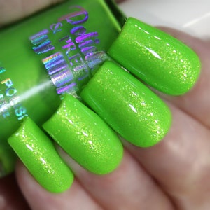 Kiwi Twist-Cruelty Free-Neon Shimmer Nail Polish-Large-15ml