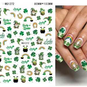 St Patricks Day Nail Decals- Self Adhesive 3D Nail Art WG1272