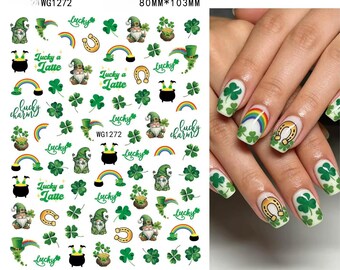 St Patricks Day Nail Decals- Self Adhesive 3D Nail Art WG1272