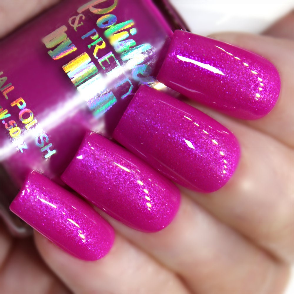 Pinkberry Smoothie-Cruelty Free-Neon Shimmer Nail Polish-Large-15ml
