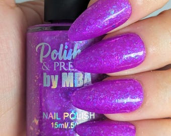 Grape Crush-Neon Flakie Nail Polish