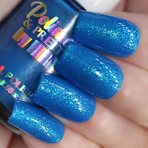 Blue Raspberry Icee-Cruelty Free-Neon Shimmer Nail Polish-Large-15ml