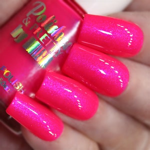 Pink Dragonfruit-Cruelty Free-Neon Shimmer Nail Polish-Large-15ml