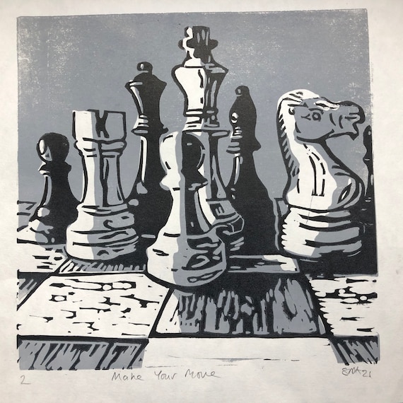 Drawing of chess pieces | Art Board Print