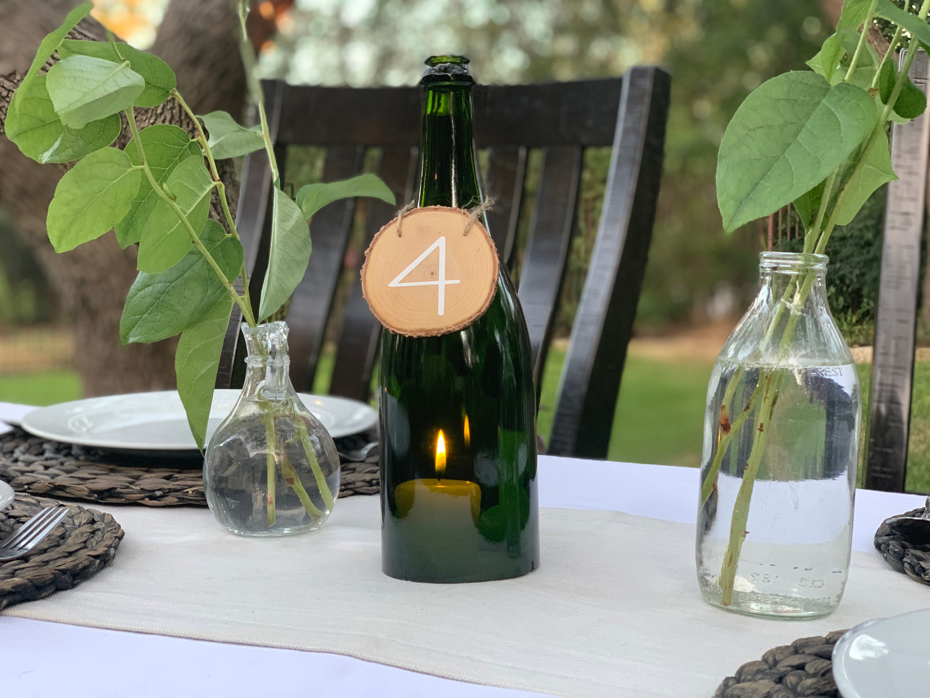 Wine bottle candle holder Etsy