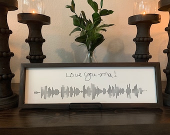 Sound wave canvas sign - voicemail message - personal handwriting