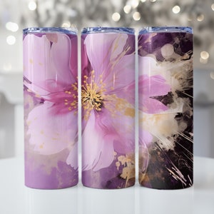 Floral tumbler wrap 20oz skinny tumbler wrap design for sublimation printing or print on demand digital download tumbler wrap
