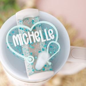Stethoscope Tumbler Name tag | Custom Tumbler Name Tag | Personalized Acrylic Tumbler Name Tag | Nurse custom tumbler tag 20,30,40z name tag