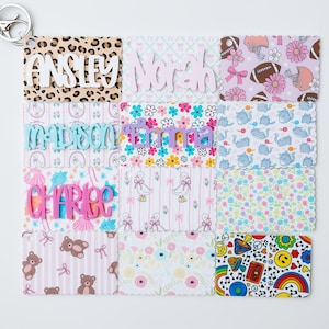 Personalized Scallop Acrylic Backpack Tag: Girls Pattern Keychain