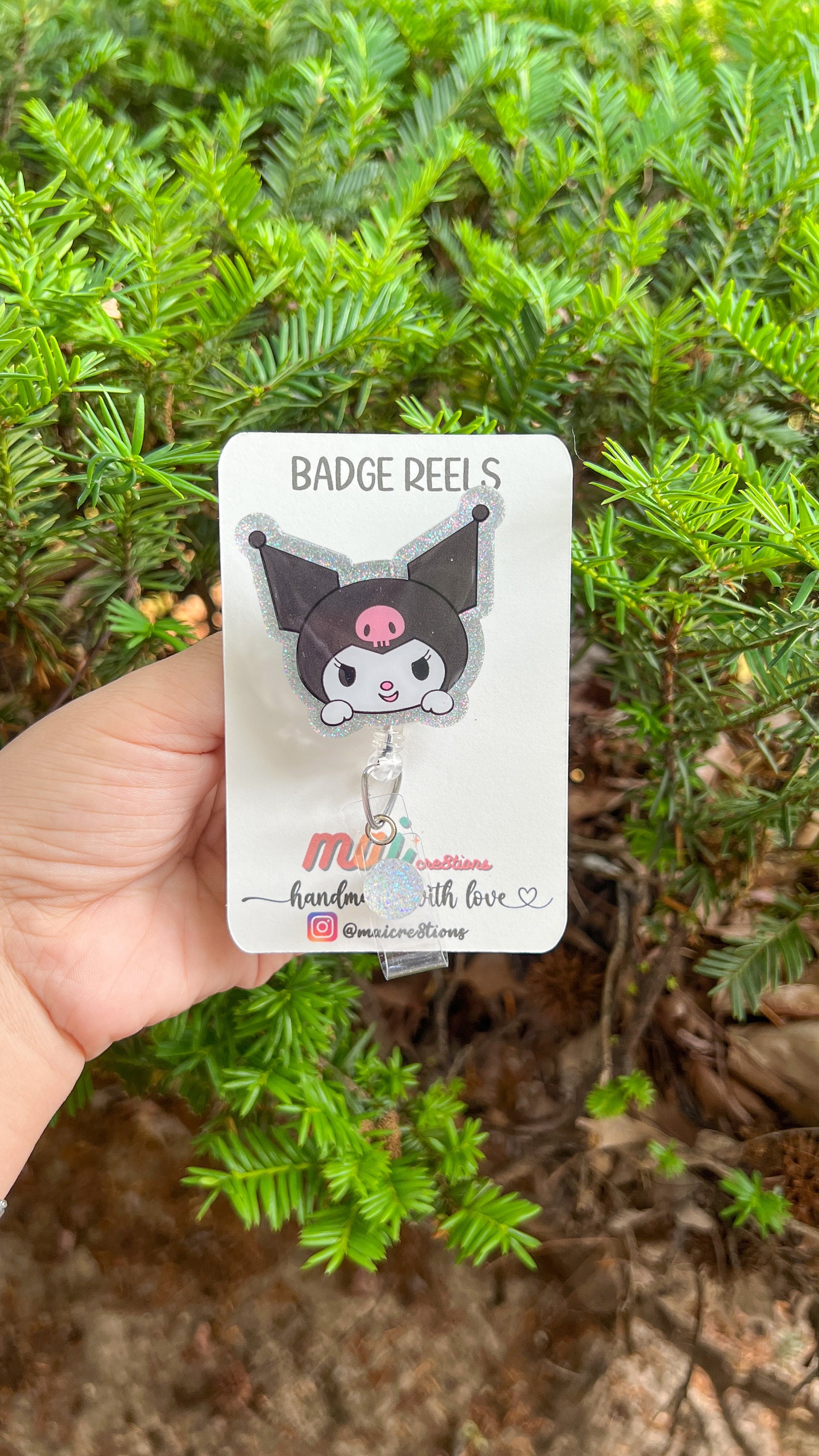 Kuromi Badge Reels | Sanrio and Friends Badge Reels | Cute character badge  reels