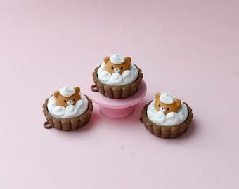 Juguete fidget clicker con forma de tarta de oso, moderno juguete fidget impreso en 3D