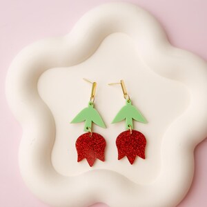 Rose Flower Acrylic Earrings, Spring acrylic earrings, Valentine Earrings, Mothers day gift,Dangle Earrings, Earrings for girls