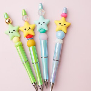 Cute stars beaded iridescent pen for teachers Gift for Teachers Appreciation Day Gift Silicone beaded iridescent pen for kids