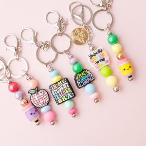 Personalized Silicone Beaded keychain for teachers , Gift for Teachers, Teachers appreciation gift, Personalized beaded keychain