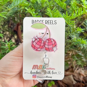 Cherry Disco Badge Reel | Cute Badge Reel | Lanyard |Gift | Medical Badge Reel | Fruit Badge Reel | Cherry