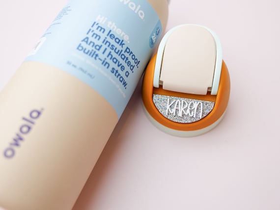 Personalized Owala Water Bottle Name Plate: Acrylic Adhesive Topper