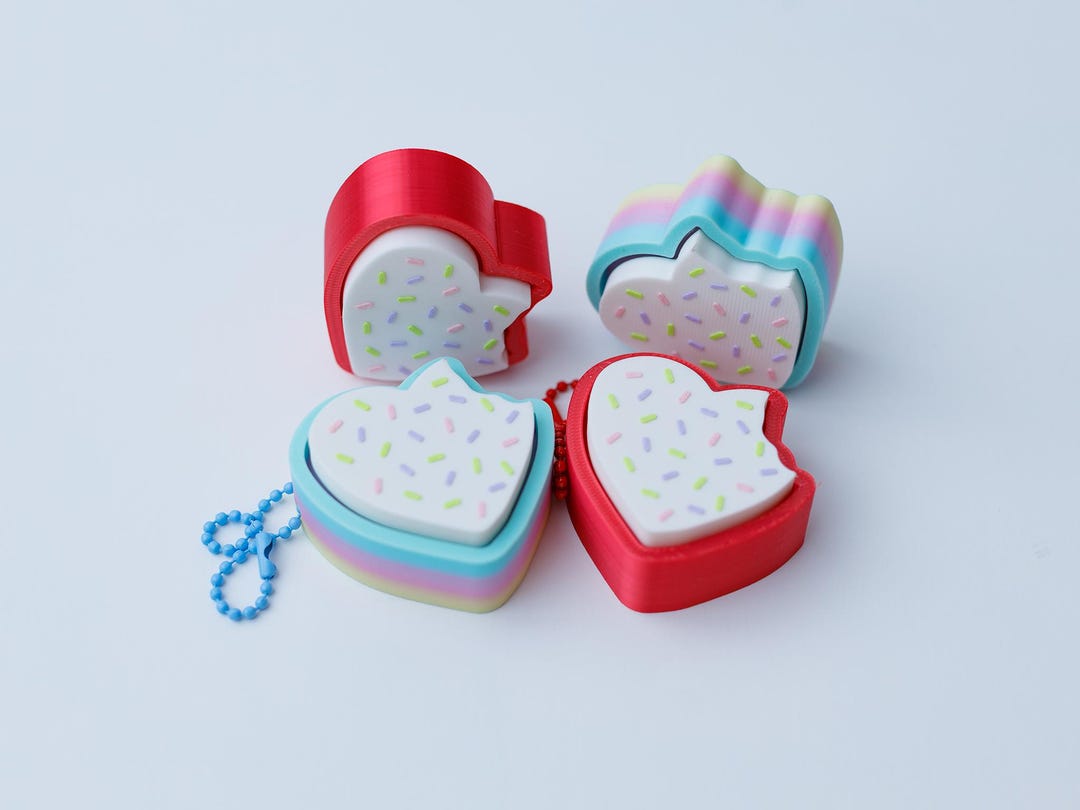 Sprinkle Heart Cookie Fidget Clicker 3D Printed Valentine's Day Fidget ...
