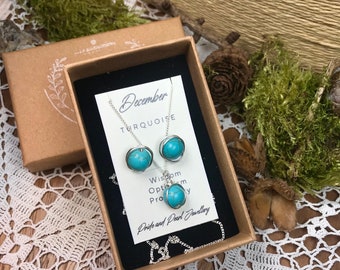 Ensemble Collier Et Boucles D'oreilles Couleur Bleu Turquoise - Ton Argenté - Marque KC - Occasion