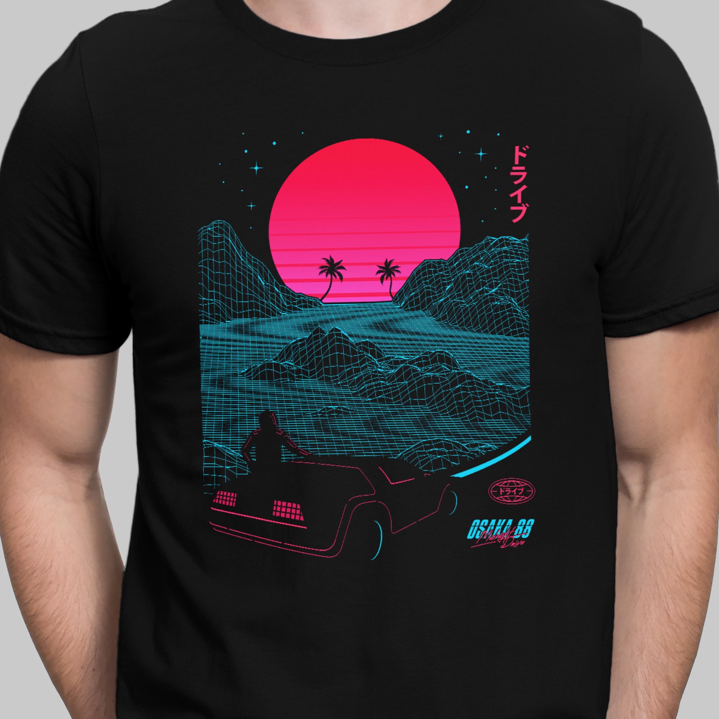 Retro Eighties Vaporwave T Shirt 80s Cyberpunk Landscape T-shirt