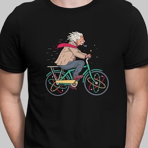 Albert Einstein Fahrrad-T-Shirt Wissenschaft Atome Fahrrad-T-Shirt Atomic Physics Shirt